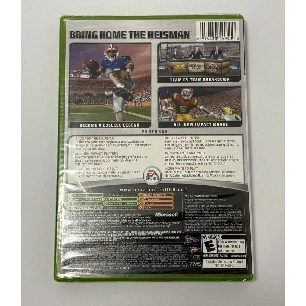 NCAA Football 06 (Microsoft Xbox, 2005) SEALED